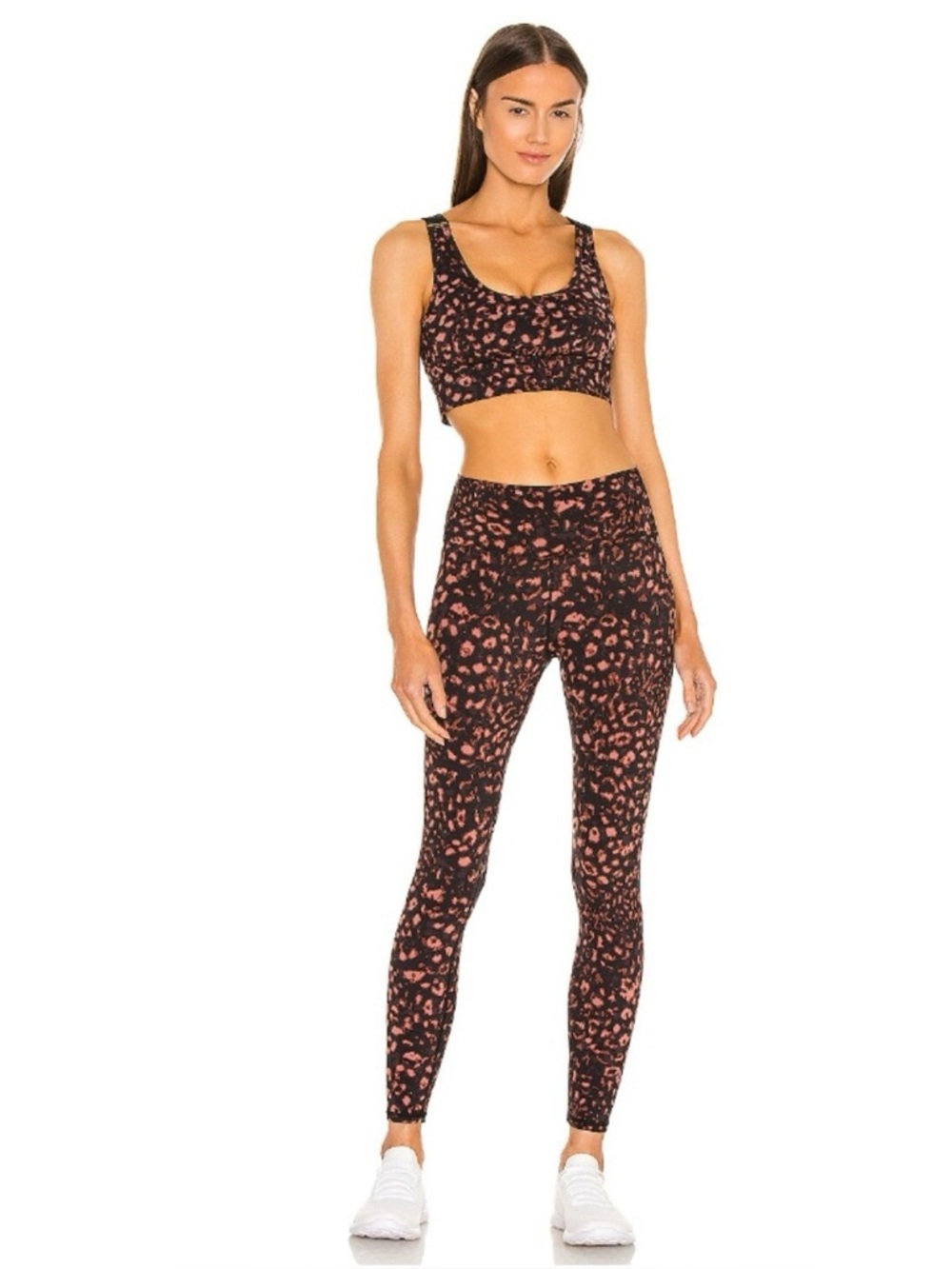 Varley high rise 7/8 Luna leggings - leopard  Print - Black & Rust small